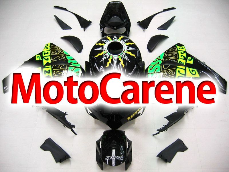HONDA CBR 1000 RR Anno 08 11 Carena ABS Kit Bodywork Fairing Art 42 Repsol Nero Verde Flue