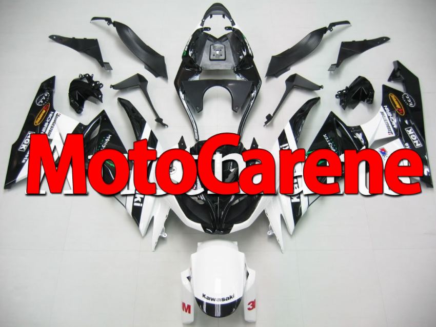 Kawasaki Ninja ZX 6R Anno 2009 - 2012 Carena ABS Art 01  Bianco Nero