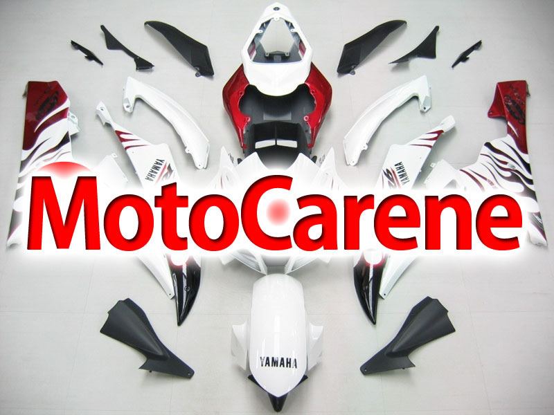 YAMAHA YZ-F R6 Carena ABS Anno 2006 2007 Kit Fairing Art 09 White Fire Red