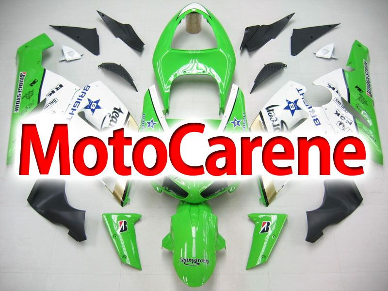 KAWASAKI ZX 6R Carena ABS Year 2005-2006 Kit Fairing Art 40 Racing Verde Bianco