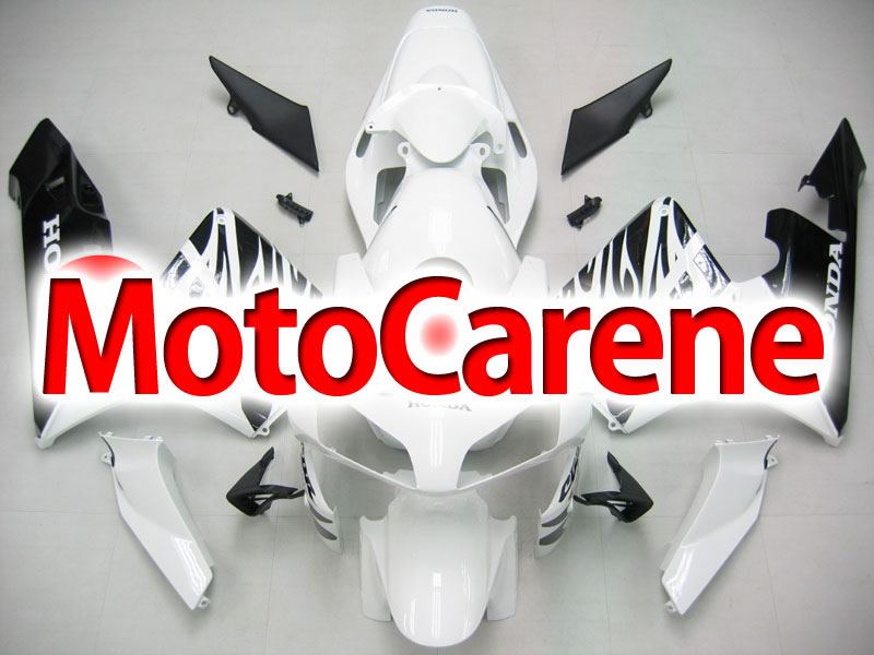 Honda CBR 600RR Fairing Kit Carena ABS Anno 03 04 Art. 44 Bianco Fiamme Nero