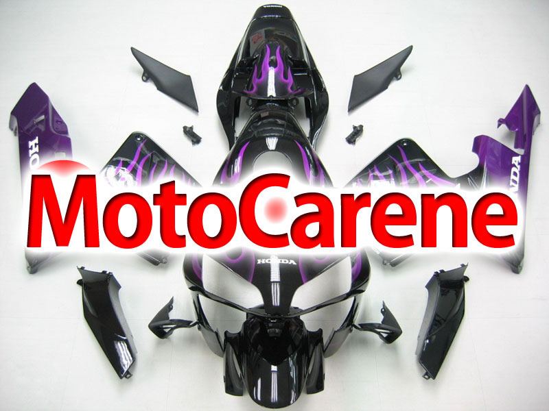 Honda CBR 600RR Fairing Kit Carena ABS Anno 03 04 Art.52 Nera lucida Fiamma viola