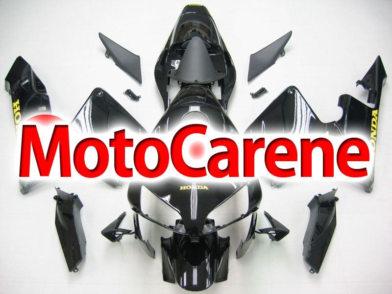 Honda CBR 600RR Fairing Kit Carena ABS Anno 03 04 Art. 70 Nera Lucido Adesivi Gialli